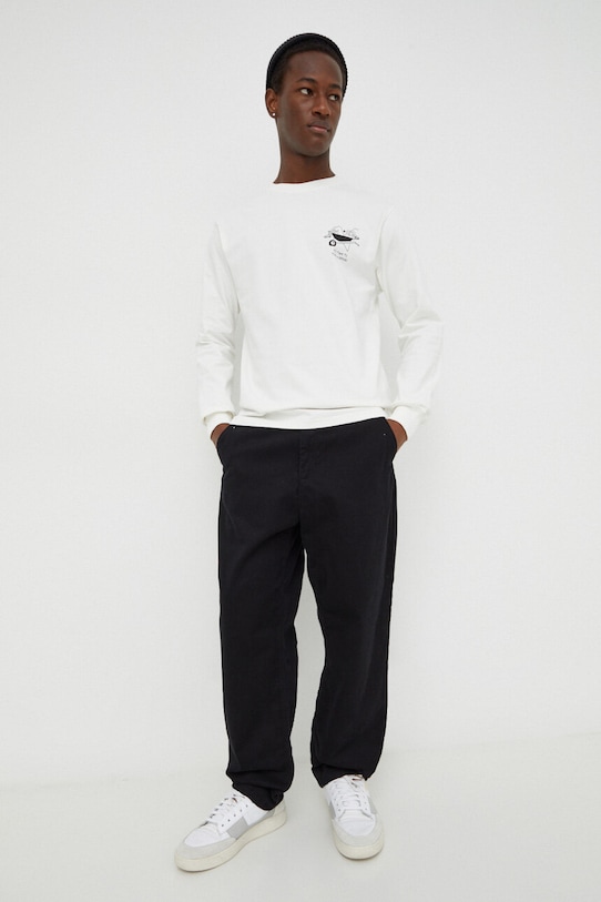 Solid longsleeve bawełniany 21108138.114201 beżowy ZS24