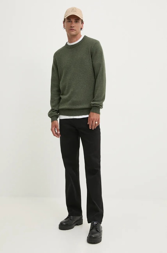 Solid sweter wełniany 21107341.1903091 zielony ZS24