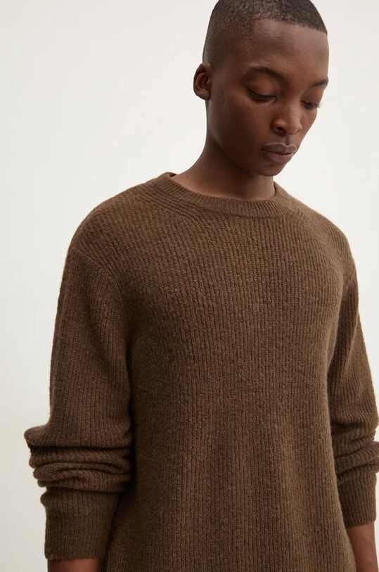 Solid maglione in misto lana marrone 21108278.190814