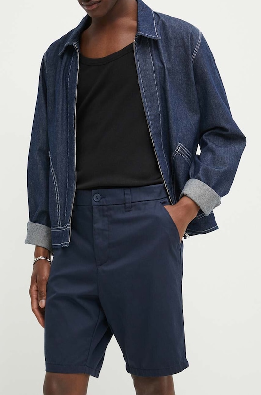 Solid szorty tkanina granatowy 21107653.194010