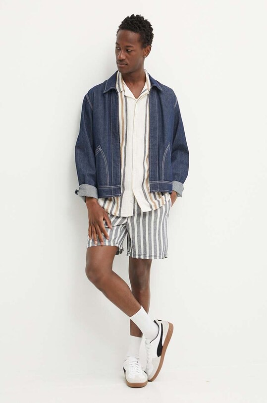 Solid pantaloni scurti din in 21108373.194010 albastru ZS24