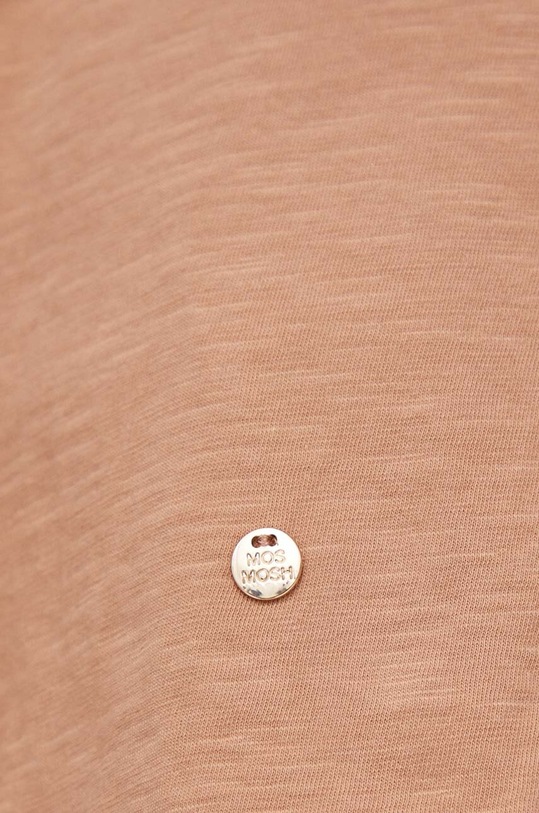 Mos Mosh t-shirt bawełniany 160920 beżowy