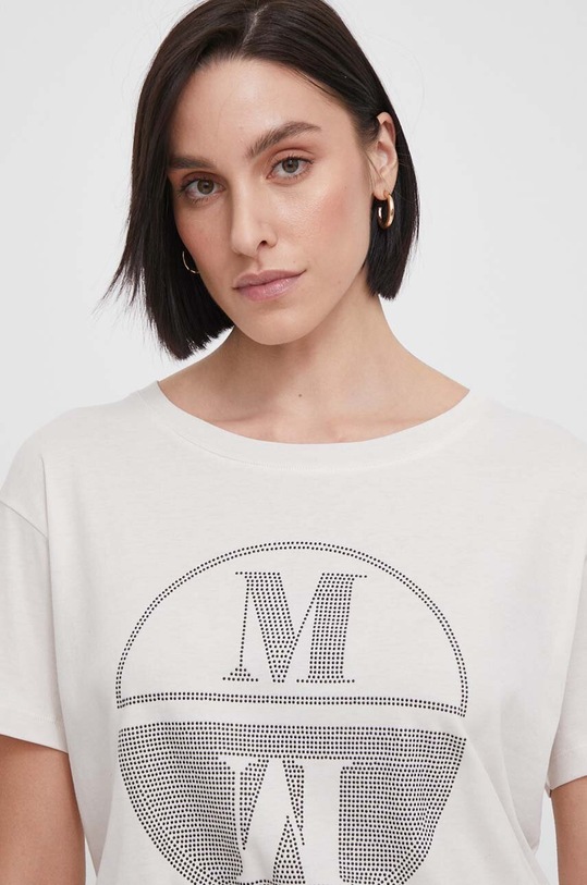 Βαμβακερό μπλουζάκι Mos Mosh μπεζ 160830