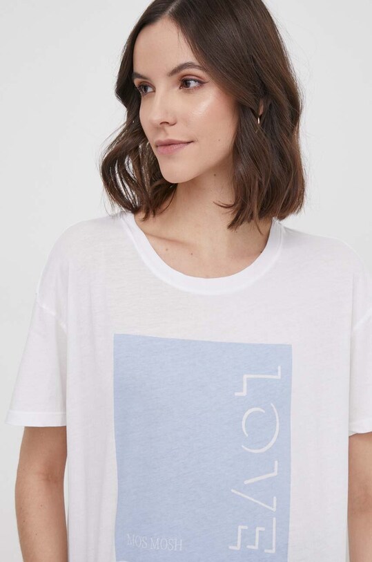 Mos Mosh tricou din bumbac print albastru 160840