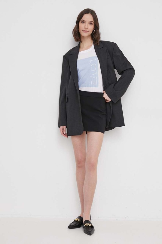 Mos Mosh t-shirt bawełniany 160840 niebieski ZS24