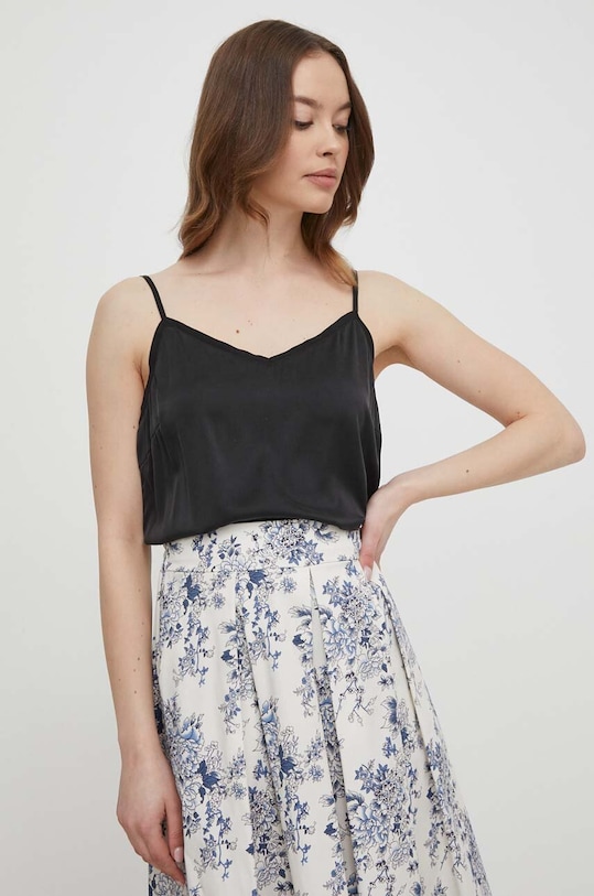 Mos Mosh top jedwabny z elastanem czarny 159530