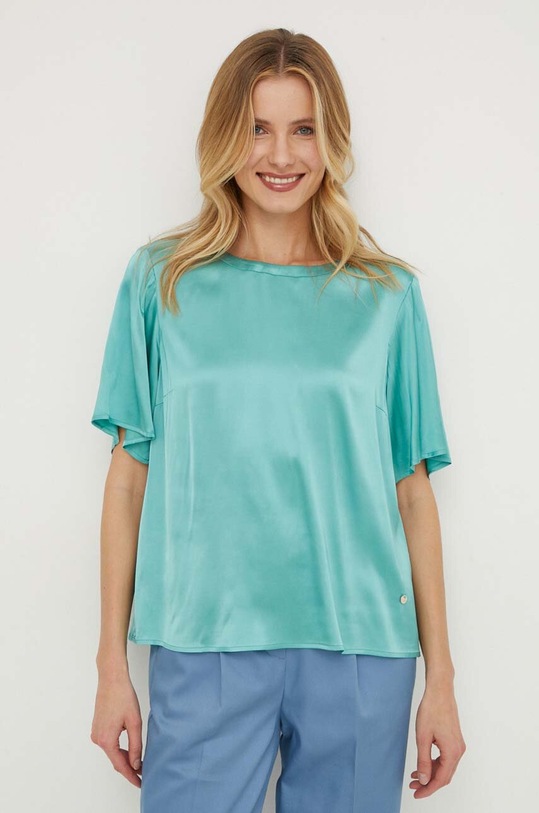 Mos Mosh bluzka z elastanem turkusowy 159630