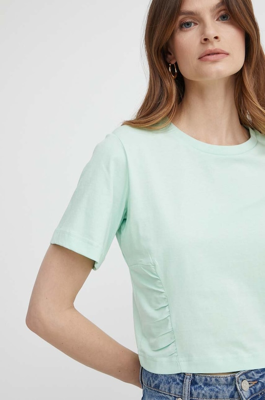Silvian Heach tricou din bumbac verde GPP24097TS