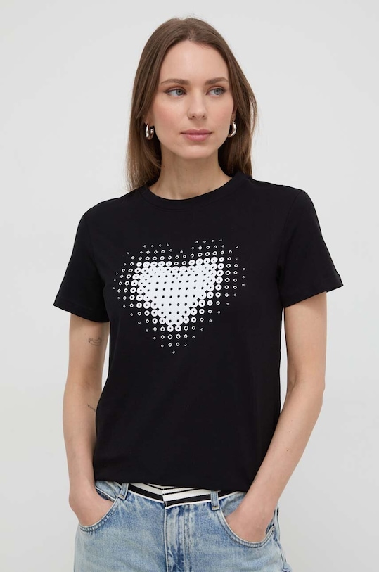 Silvian Heach pamut póló pamut fekete GPP24403TS