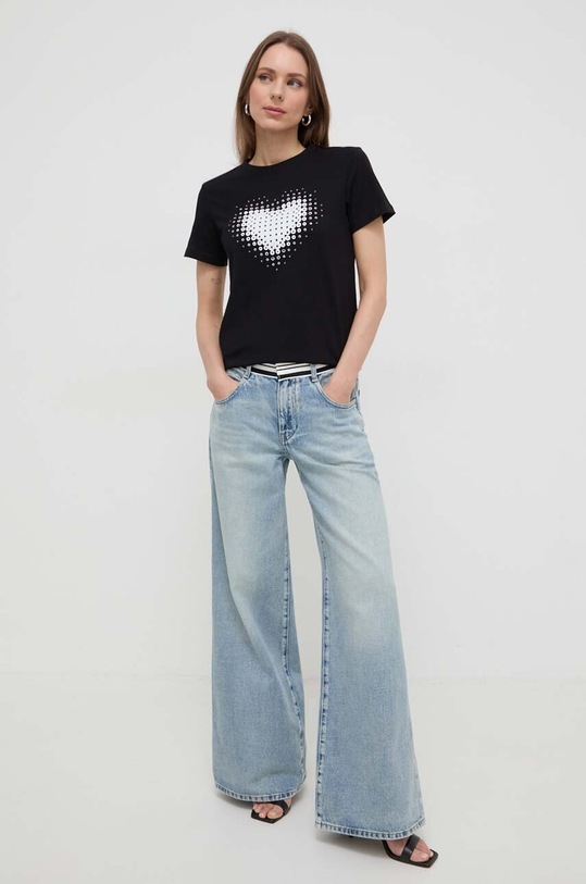 Silvian Heach pamut póló GPP24403TS fekete ZS24