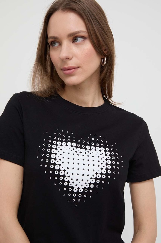 Silvian Heach pamut póló fekete GPP24403TS