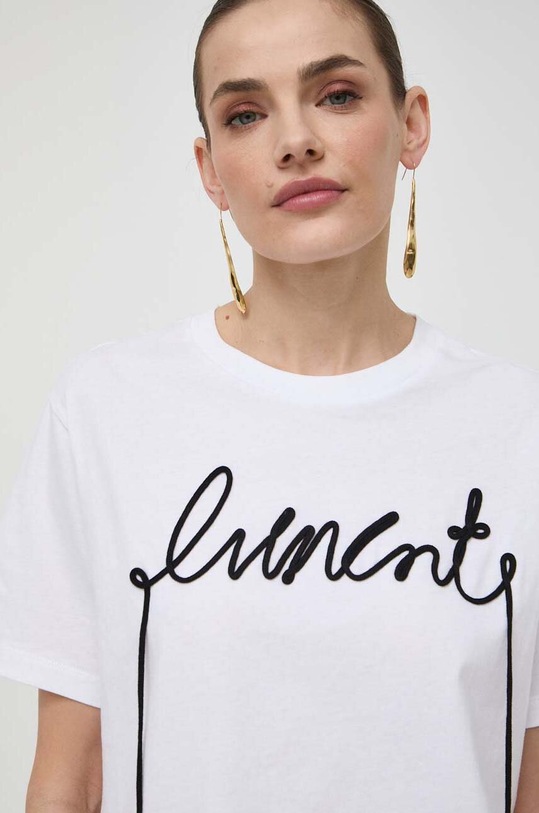 Liviana Conti t-shirt bawełniany aplikacja biały L4SW82