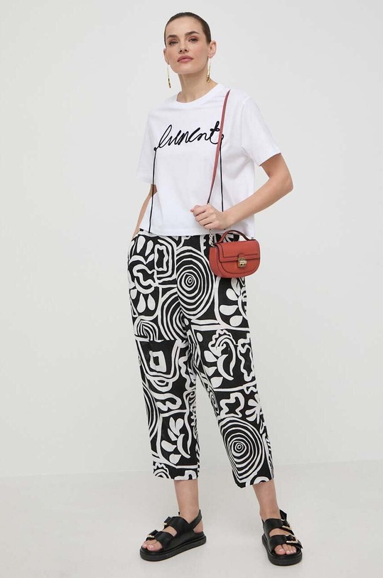 Liviana Conti t-shirt bawełniany L4SW82 biały ZS24