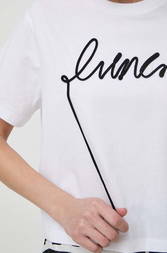 Liviana Conti t-shirt bawełniany L4SW82 biały