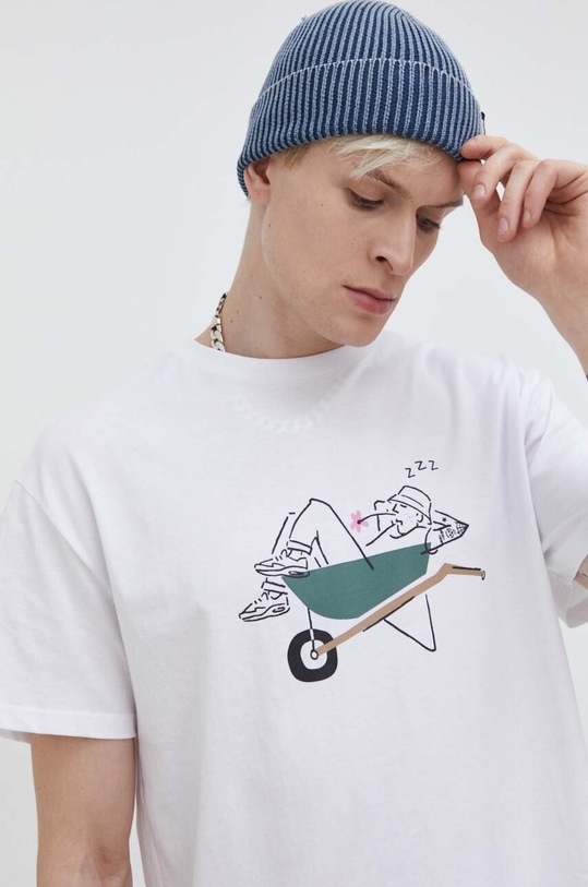 Solid t-shirt bawełniany biały 21108134.110601