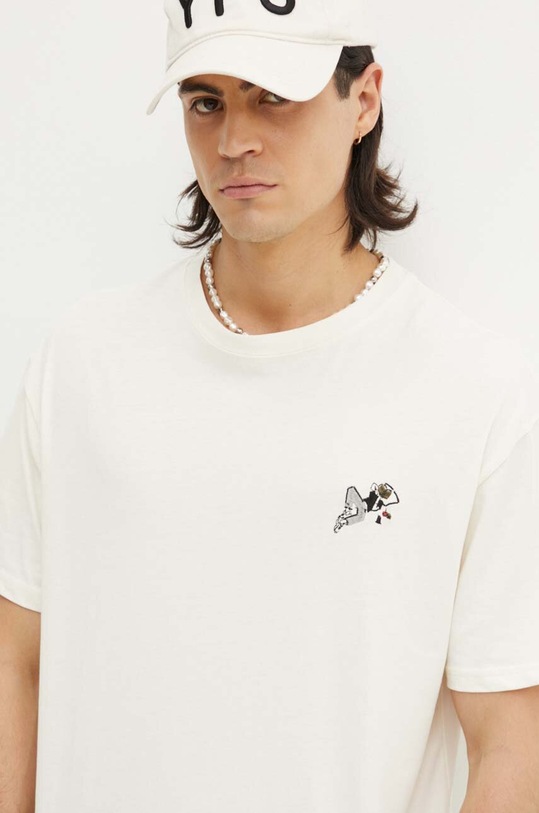 Solid tricou din bumbac imprimeu bej 21108333.110606