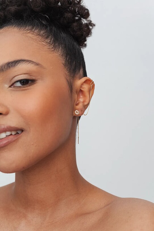 Серебряные серьги с позолотой ANIA KRUK GLAMOUR золотой SMVKC1902Z