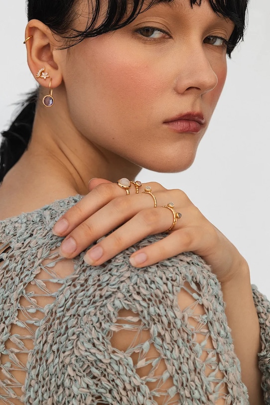 Strieborné pozlátené náušnice ANIA KRUK SKY zlatá SMVKC1932Z