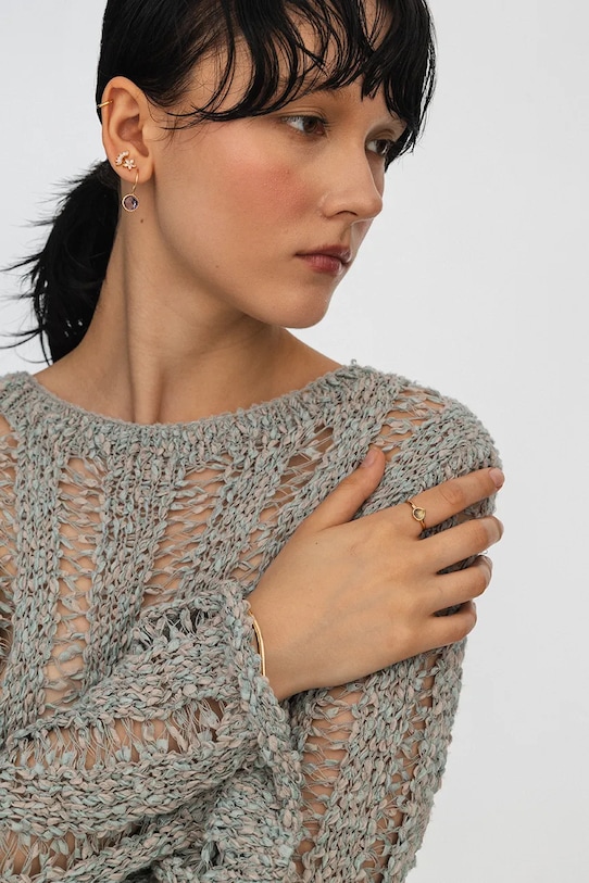 Strieborné pozlátené náušnice ANIA KRUK SKY SMVKC1932Z zlatá