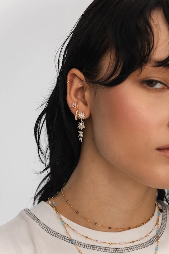 ANIA KRUK kolczyki ze srebra pokrytego złotem HIPPIE złoty SMVKC1942Z