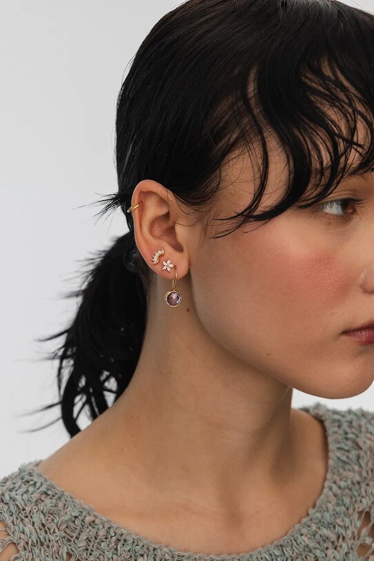 Аксессуары Серебряные серьги с позолотой ANIA KRUK GLAMOUR SMVKC1962Z золотой