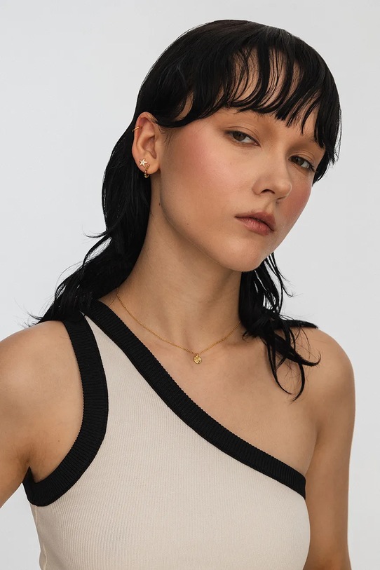 Pozlacené stříbrné náušnice ANIA KRUK SKY SMVKC2182Z zlatá