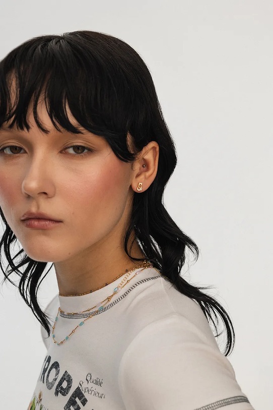 Pozlacené stříbrné náušnice ANIA KRUK MINI zlatá SMVKC2302Z