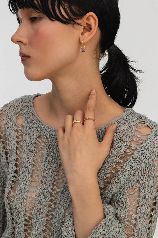 ANIA KRUK kolczyki ze srebra pokrytego złotem DUO złoty SOPKN0710Z