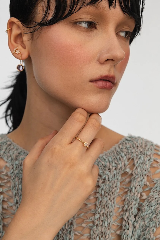 ANIA KRUK kolczyki ze srebra pokrytego złotem DUO SOPKN0710Z