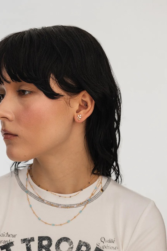 Strieborný pozlátený náhrdelník ANIA KRUK DUO zlatá SOPNN0794Z