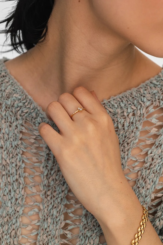 Doplňky Pozlacený stříbrný prsten ANIA KRUK DUO SOPPN0814Z zlatá