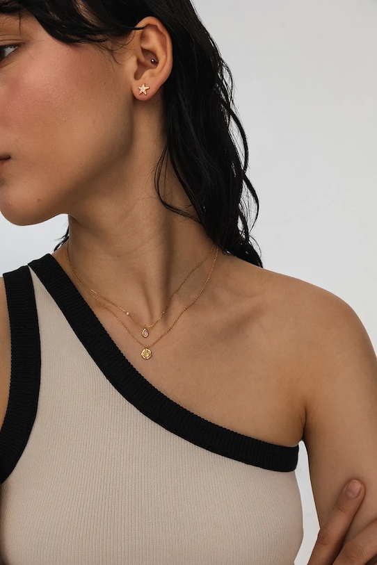 Akcesoria ANIA KRUK naszyjnik ze srebra pokrytego złotem ARIEL SMRNS1420Z złoty