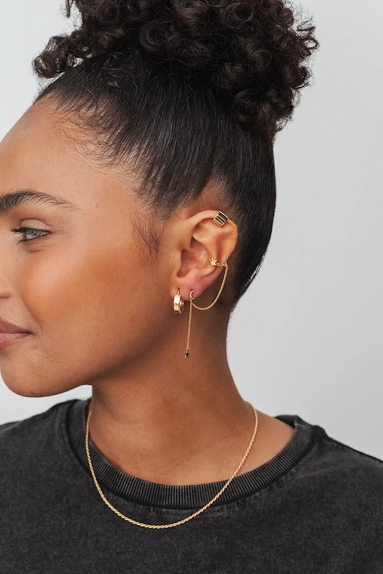 Akcesoria ANIA KRUK nausznica ze srebra pokrytego złotem SKY SMVKC2042Z złoty