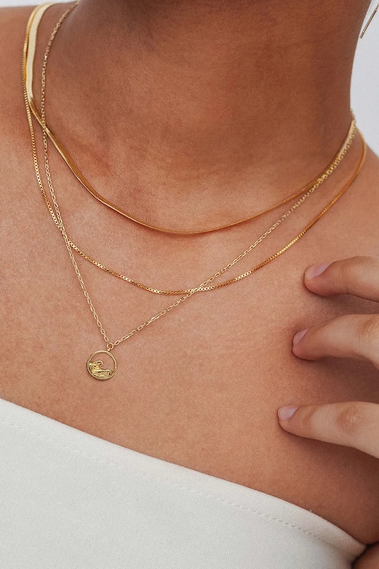 Серебряное колье с позолотой ANIA KRUK золотой SGCNS3050Z