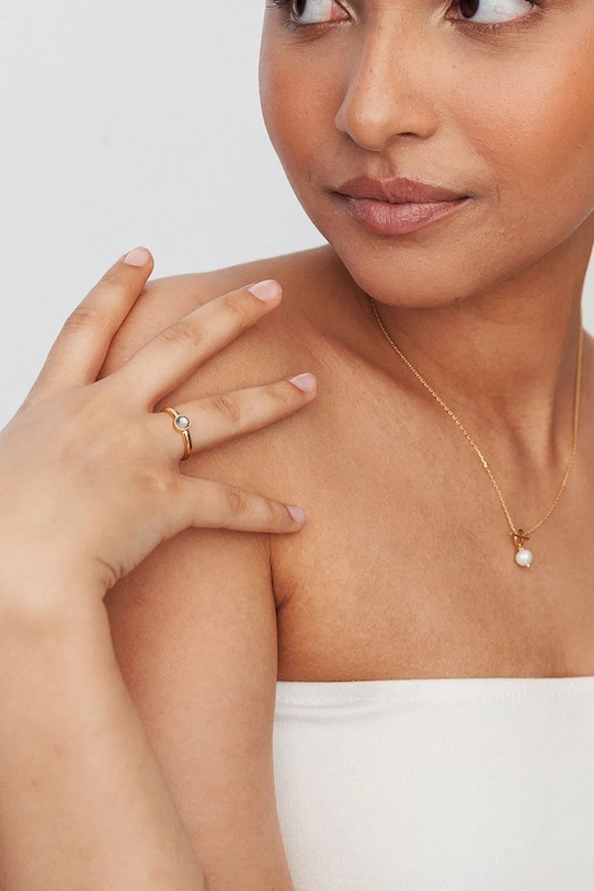 Accesorii ANIA KRUK inel de argint placat cu aur SGCPS3121Z aur