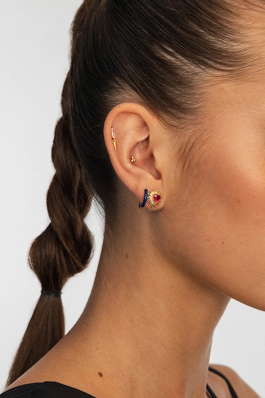 Akcesoria ANIA KRUK kolczyk ze srebra pokrytego złotem SRUKC2412Z złoty