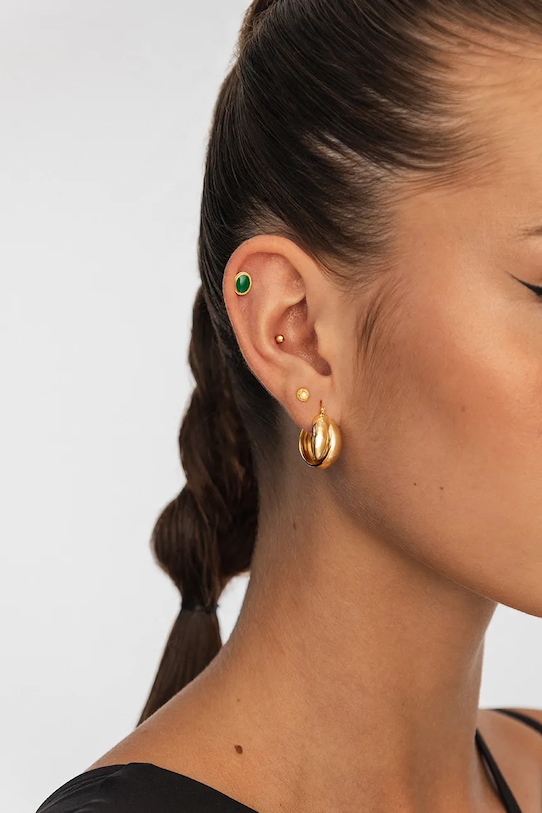 Doplňky Pozlacené stříbrné náušnice ANIA KRUK SRUKY2449Z zlatá