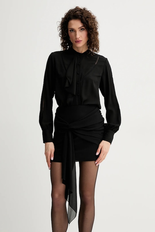 Silvian Heach cămașă CORGET lung negru GPP25354BL