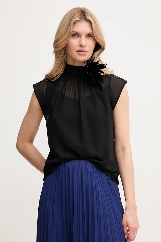 Silvian Heach bluză MANGUE uni negru CVP25016BL
