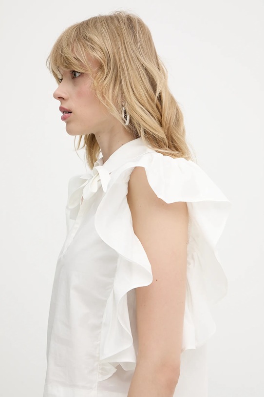 Silvian Heach bluză din bumbac SUHAT CVP25028CA alb