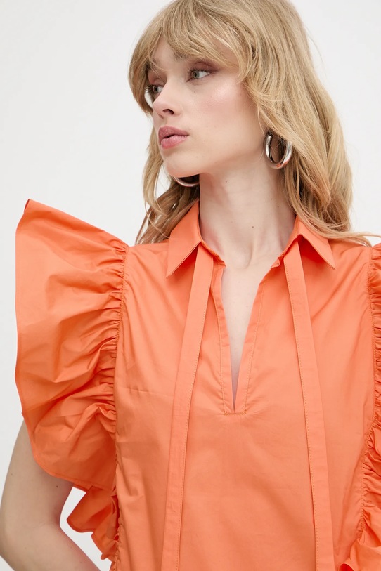 Silvian Heach bluză din bumbac SUHAT portocaliu CVP25028CA