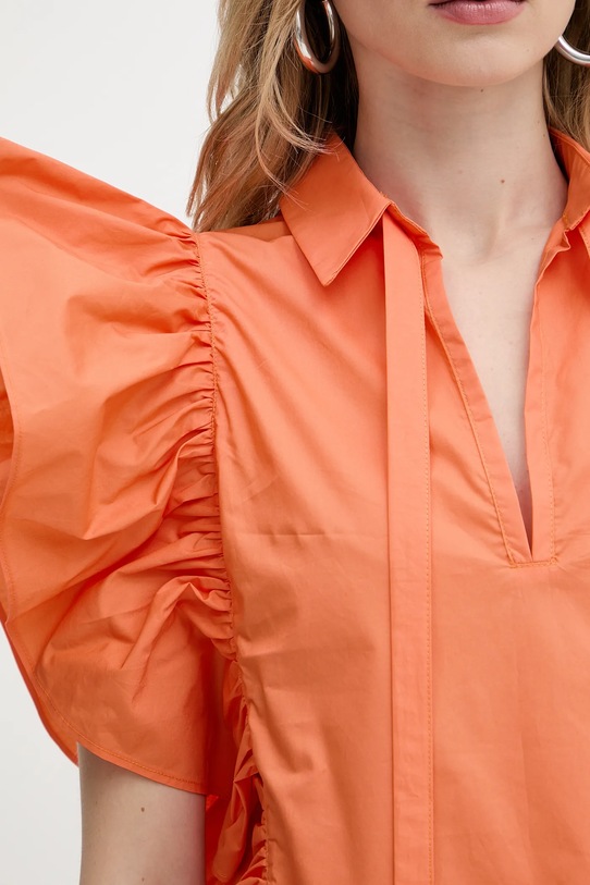 Silvian Heach bluză din bumbac SUHAT CVP25028CA portocaliu