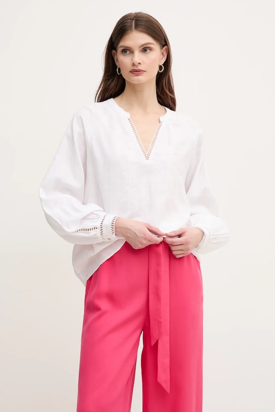 Mos Mosh bluza din in curele alb 168250