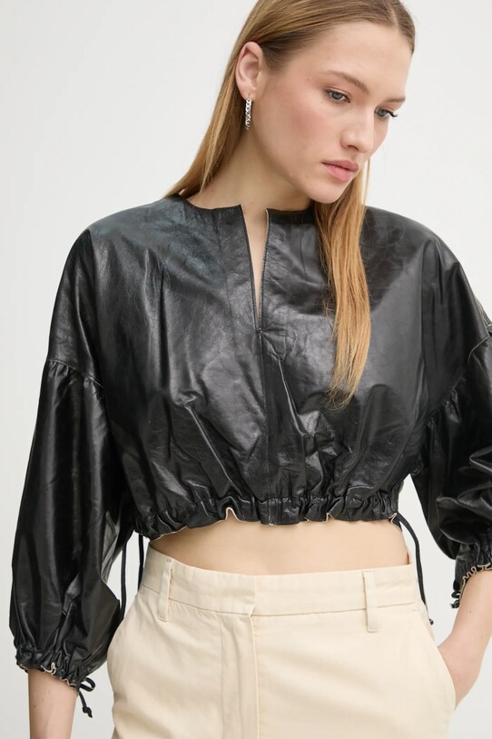 Day Birger et Mikkelsen bluză din piele Dorothy negru DAY65243672