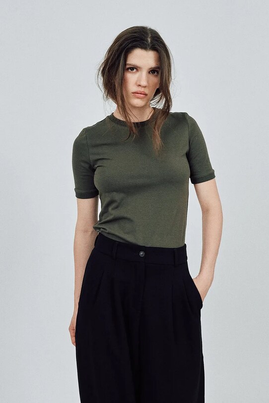 MUUV. tricou din bumbac uni turcoaz bluzka.BASIC