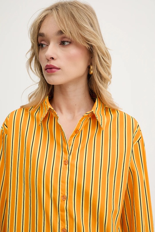 Silvian Heach cămașă din bumbac TANDAM portocaliu GPP25446CA