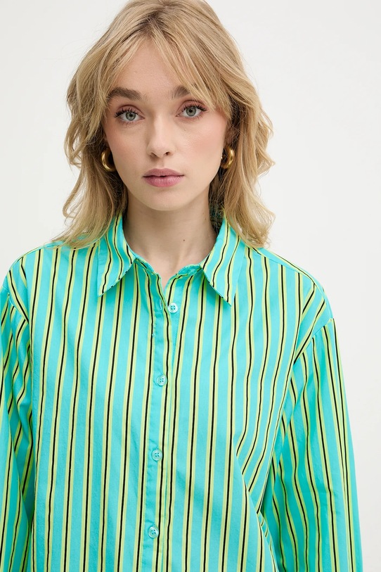Silvian Heach cămașă din bumbac TANDAM turcoaz GPP25446CA