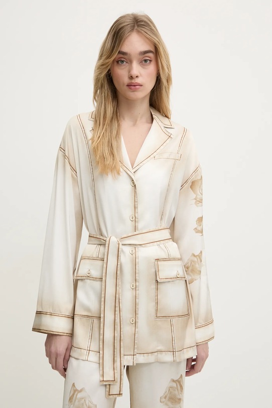 Blugirl Blumarine koszula wzorzyste beżowy RA5071.T3836