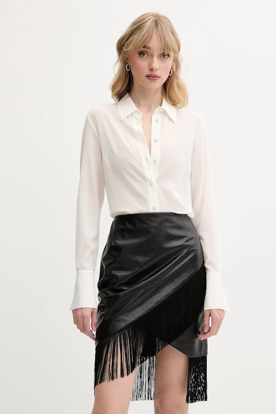 Blugirl Blumarine koszula jedwabna z elastanem beżowy RA5171.T2949