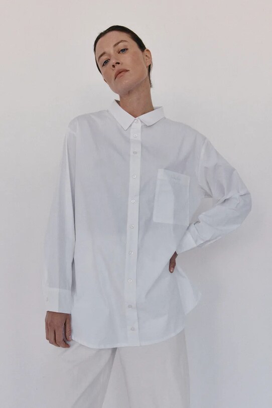 MUUV. koszula bawełniana CLASSIC bawełna biały oversize.shirt.CLASSIC